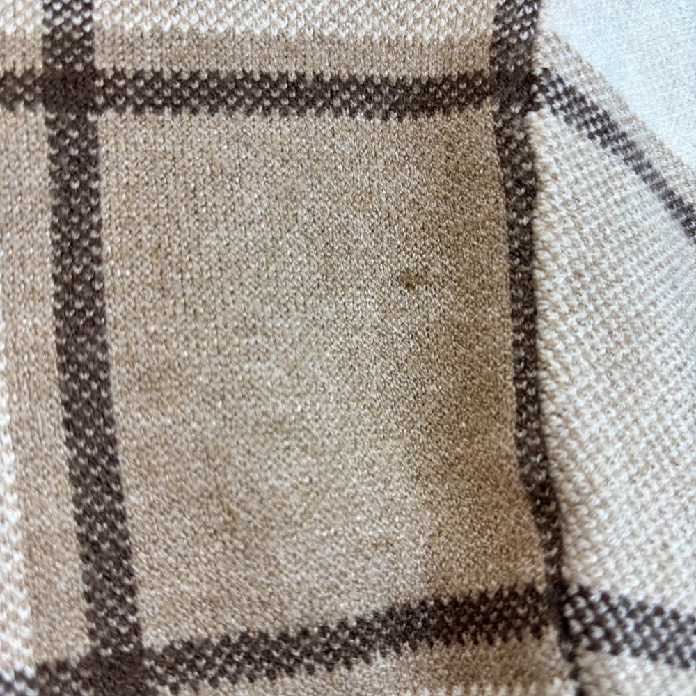 Tahari Women's Plaid Mock Neck Sweater Long Sleeve Beige Brown Size L - Picture 6 of 8